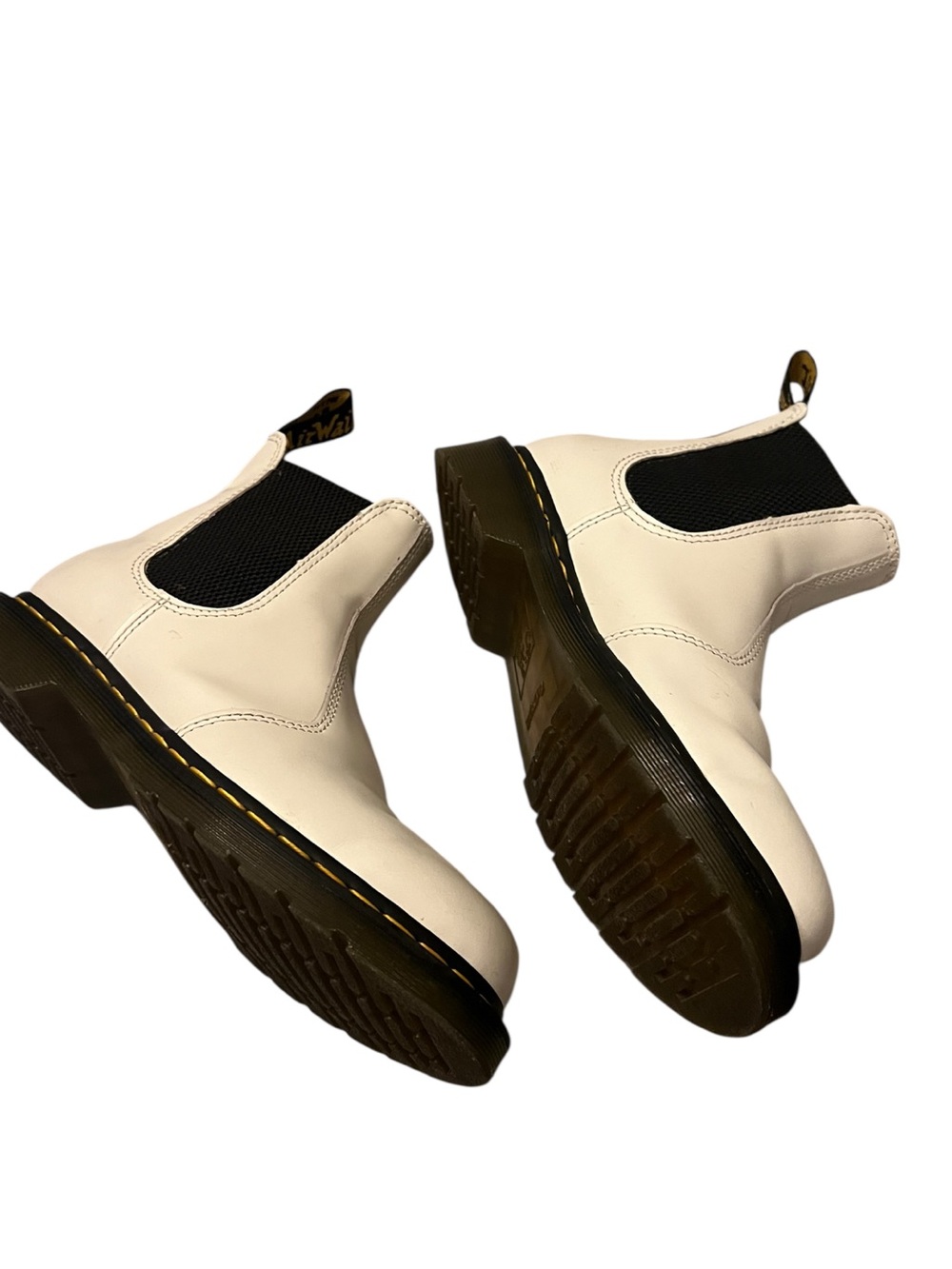 Dr. Martens White Leather Chelsea Ankle Boots